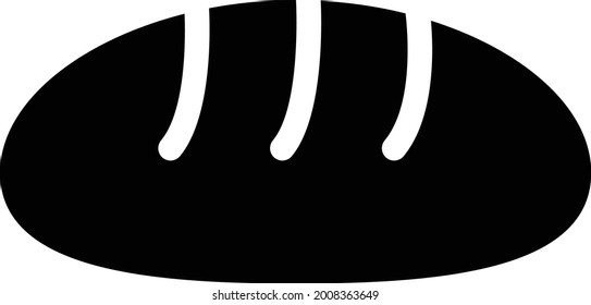 bread with white background. bread is a symbol of bakery .glyph flat icon.