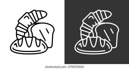 Bread White And Black Icon Set Collection Pack Vector Illustration