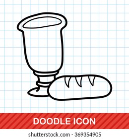 Bread and wine doodle