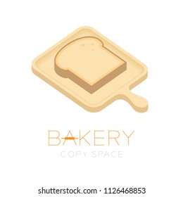 Bread and Wood tray logo icon design illustration isolated on white background with bakery text and copy space