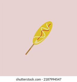 bread wrapped in sauce and mayonnaise vector