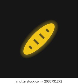 Bread yellow glowing neon icon