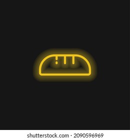 Brotgelbes leuchtendes Neonsymbol