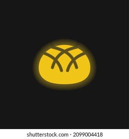 Brotgelbes leuchtendes Neonsymbol