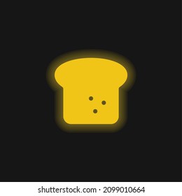 Icono de neón brillante amarillo pan
