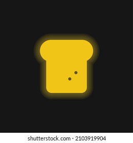 Bread yellow glowing neon icon