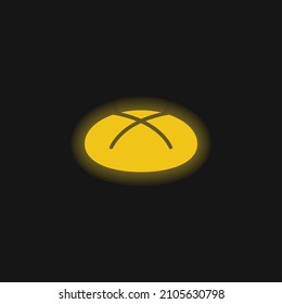 Bread yellow glowing neon icon