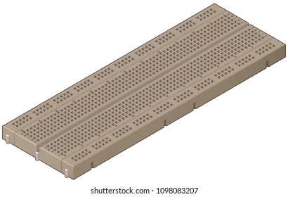Breadboard Cream 800 points Isometric View