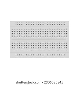 Breadboard vector illustration, offering graphic designers a visual representation of a standard breadboard, commonly used for prototyping svg