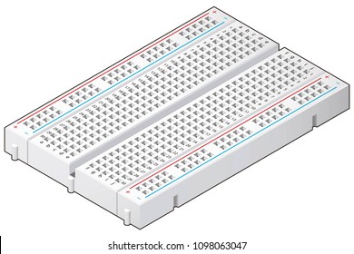 Breadboard White 400 points Isometric View