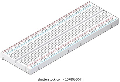 Breadboard White 800 points Isometric View svg