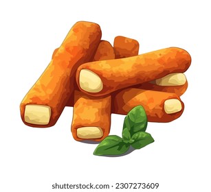 Breaded cheese sticks icon isolated