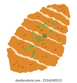 Breaded Chicken Cutlet oder Chicken Katsu Illustration