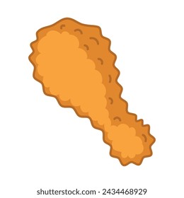 Breaded chicken leg Fast food icon sketch Vector illustration