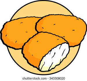 breaded and deep fried chicken nuggets