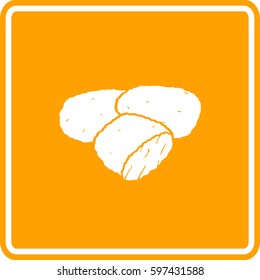 breaded and deep fried chicken nuggets sign