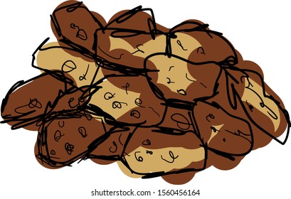 Breading colored, illustration, vector on white background.