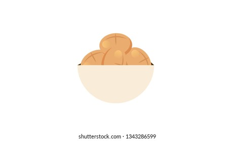Breads in bolds isolated vector illustration