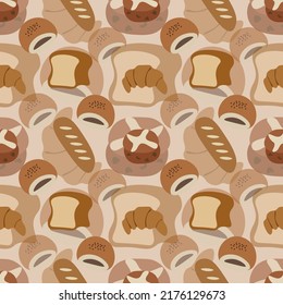 Breads Cakes  seamless pattern, vector illustration background.Great for wrapping paper,fabric for kids and any print art.