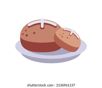 breads in a dish icon isolated