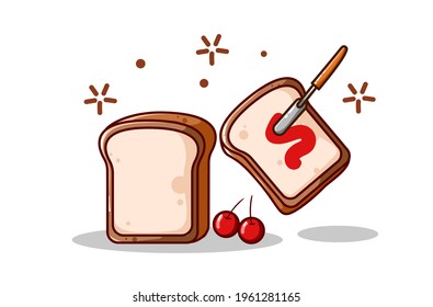 Breads and jam vector illustration hand drawing vector