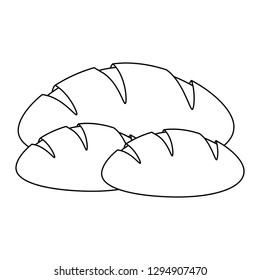 breads wheat food in black and white