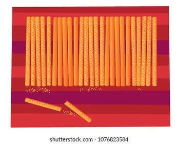 breadsticks vector illustration