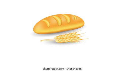 Bread,wheat, bakery icon, sliced fresh wheat bread isolated on white background. Vector illustration