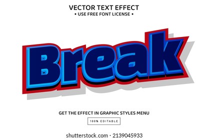 Break 3D editable text effect template