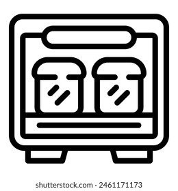 Break baking device icon outline vector. Confectionary appliance. Bakery electric accessory