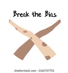 Break the bias women hands together illustration. Women equality and diversity concept. Break the muslim bias.