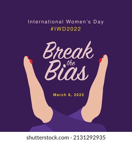 Break The Bias women's day 2022 concept. Celebrate women's achievement. Raise awareness against bias. Take action for equality.
vector illustration.