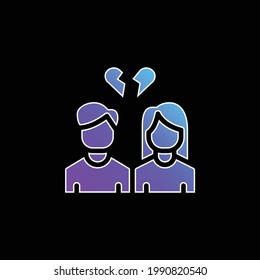 Break Up blue gradient vector icon
