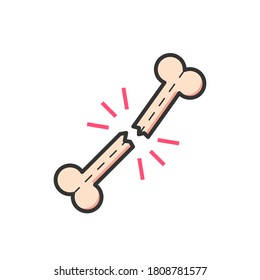 break bone flat outline health icon