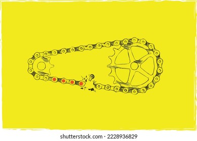 Break the chain. distance concept healthcare 