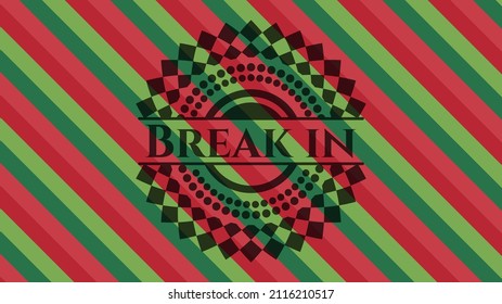 Break in christmas badge background. Vector Illustration. Detailed. 