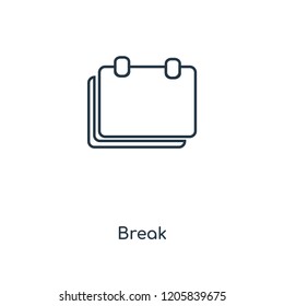 Break concept line icon. Linear Break concept outline symbol design. This simple element illustration can be used for web and mobile UI/UX.