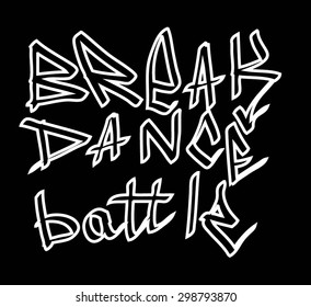 break dance battle inscription vector