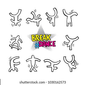 Break Dance Dancing Figures, Different Figures Of Dance