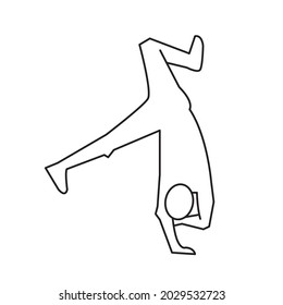 break dance gestur salto vector illustration