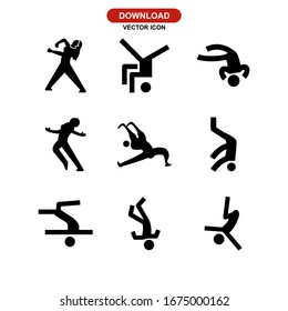 break dance icon or logo isolated sign symbol vector illustration - Collection of high quality black style vector icons
