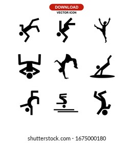 break dance icon or logo isolated sign symbol vector illustration - Collection of high quality black style vector icons
