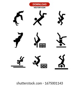break dance icon or logo isolated sign symbol vector illustration - Collection of high quality black style vector icons
