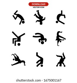break dance icon or logo isolated sign symbol vector illustration - Collection of high quality black style vector icons
