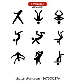 break dance icon or logo isolated sign symbol vector illustration - Collection of high quality black style vector icons
