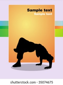 A break dance illustration. with a nice freeze in front.