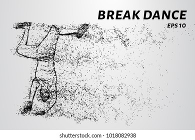 Break Dance Of Particles. Breakdance Consists Of Dots And Circles.