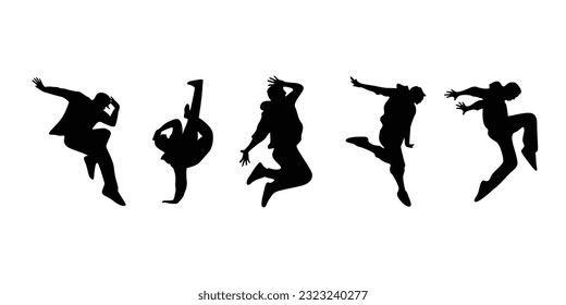 Break Dance Silhouette Design. Straßenschild und Symbol für Tänzer.