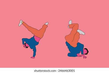 break dance sport vector illustration