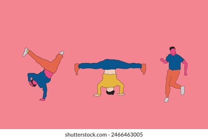 break dance sport vector illustration